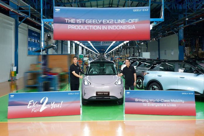 Mobil China Geely EX2 Resmi Dirakit di Purwakarta, TKDN 46,5%